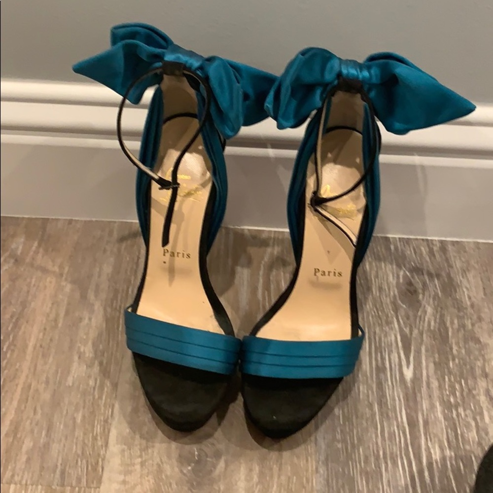 Turquoise Christian Loubotin Size 37. Worn Once